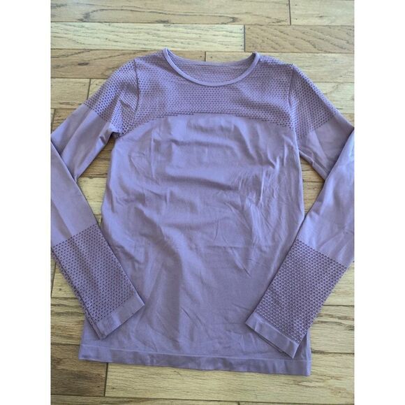 Fabletics Musetta Seamless Long Sleeve Women's Dusty Pink Athletic Top Size XXS - Picture 1 of 8